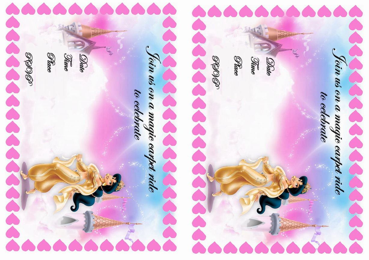 Princess Jasmine Birthday Invitations â Birthday Printable